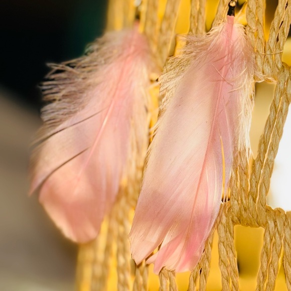 🪶 Peachy-Pink Boho Feather Festival Earrings | OOAK Handcrafted With Love 🍑 - Picture 13 of 13